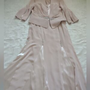 Pearls Crystals 2 piece gown Montage by Mon Cheri dress & jacket